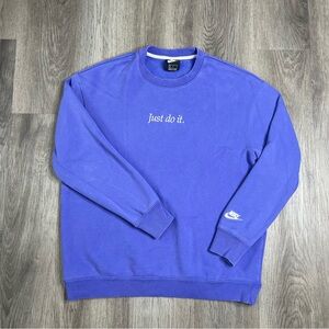 Nike NSW Sportswear Mens L‎ Purple Just Do It Heavyweight Sweatshirt CD0414-554